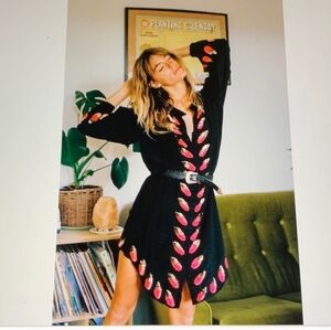 Chasing Unicorns light my fire silk dress M